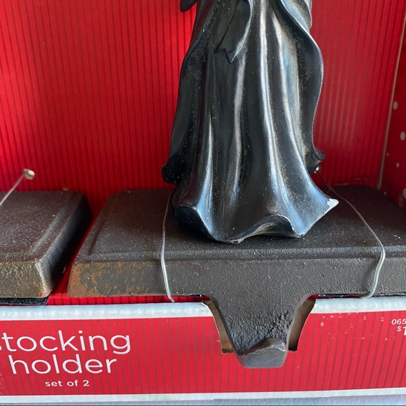 Angel Christmas Stocking Holder Set of Two (2) Bronze Color - Picture 8 of 13